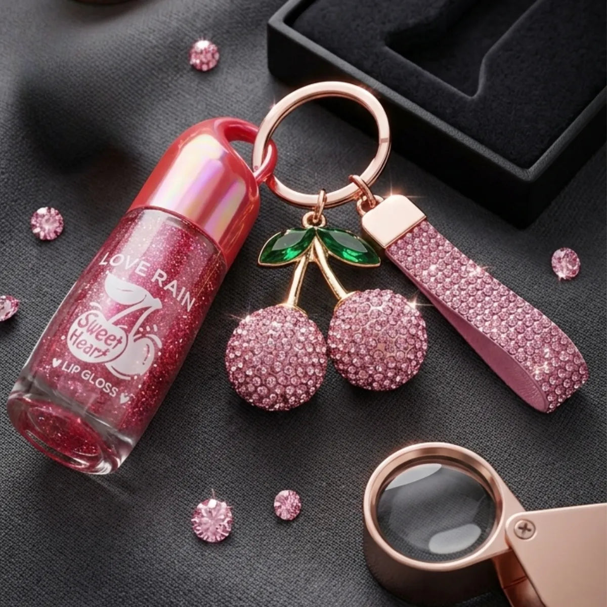 Lip Gloss Com Chaveiro - Cherry Sweet | Lové Rain