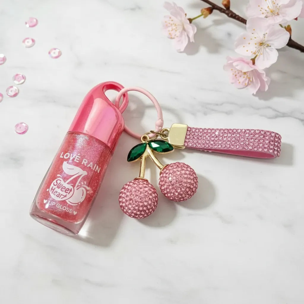 Lip Gloss Com Chaveiro - Cherry Sweet | Lové Rain