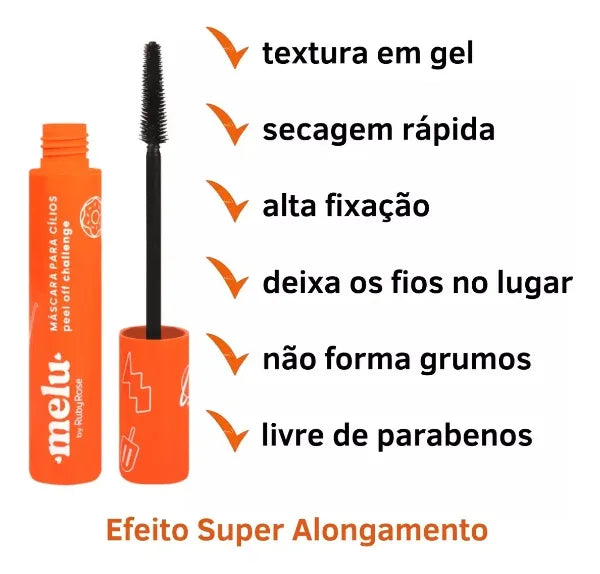 Máscara Para Cilios Alta Fixação Secagem Rápida | Melu Ruby Rose
