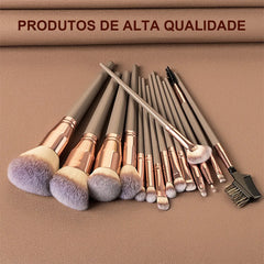 Kit 15 Pincéis Especiais - Rose Gold