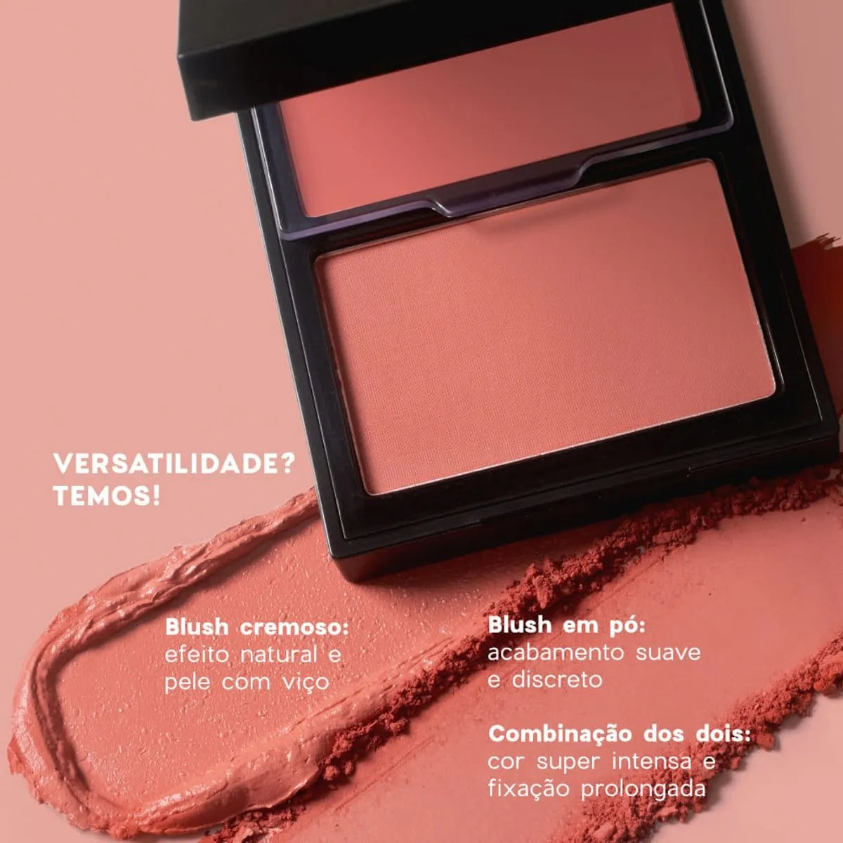 Blush Cremoso em pó - Coral Duo 10,2g | Océane