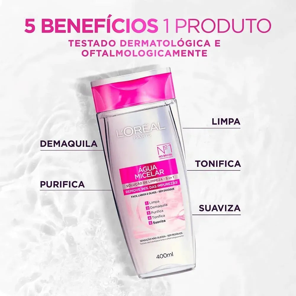 Água Micelar Demaquilante 5 em 1 | L'Oréal Paris