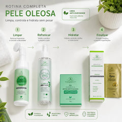 Kit Skincare Antiacne para Controle da Oleosidade e Limpeza Profunda