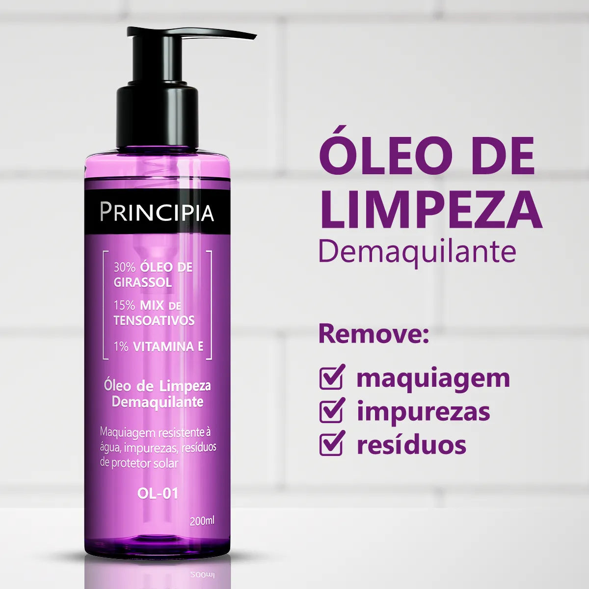 Óleo De Limpeza Demaquilante 200ml | Principia