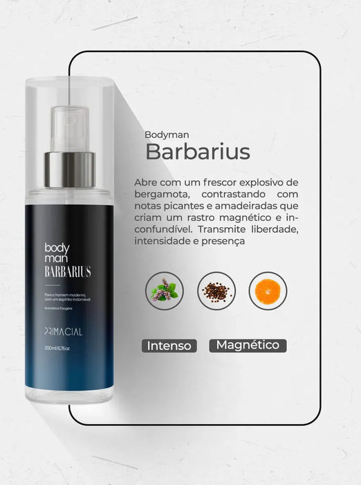 Kit Body Splash Masculino | Midtown + Barbarius - 200ml