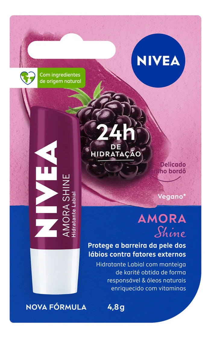 Hidratante Labial Amora Shine 4,8g | Nivea