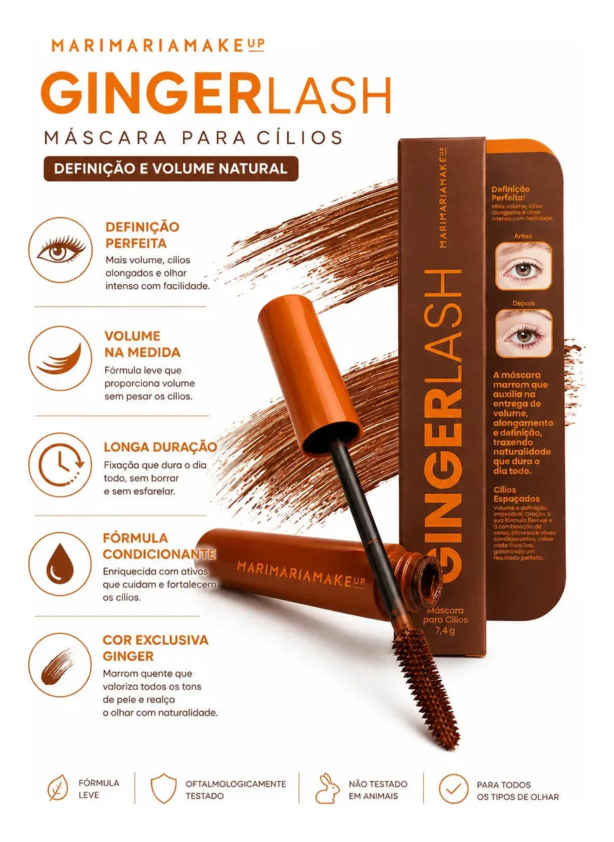 Máscara De Cílios Marrom Gingerlash | Mari Maria