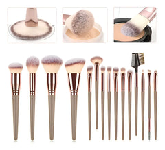 Kit 15 Pincéis Especiais - Rose Gold